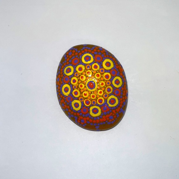 Mandala Art Stone on Natural Rock - Picture 2 of 2